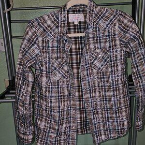 Panhandle Youth Plaid Western Shirt – Size XL – 100% Cotton – New Without Tags